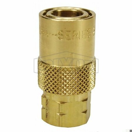 DIXON DQC CM Industrial Mold Interchange Valved Coupler, 1/8-27 Nominal, Female NPTF, Brass 2CMF1-B